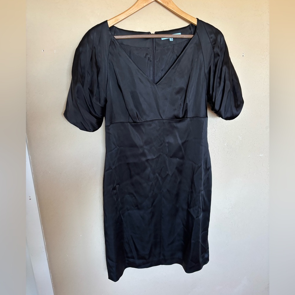 ANTONIO MELANI black elegant above the knee dress ruched sleeve design size 10